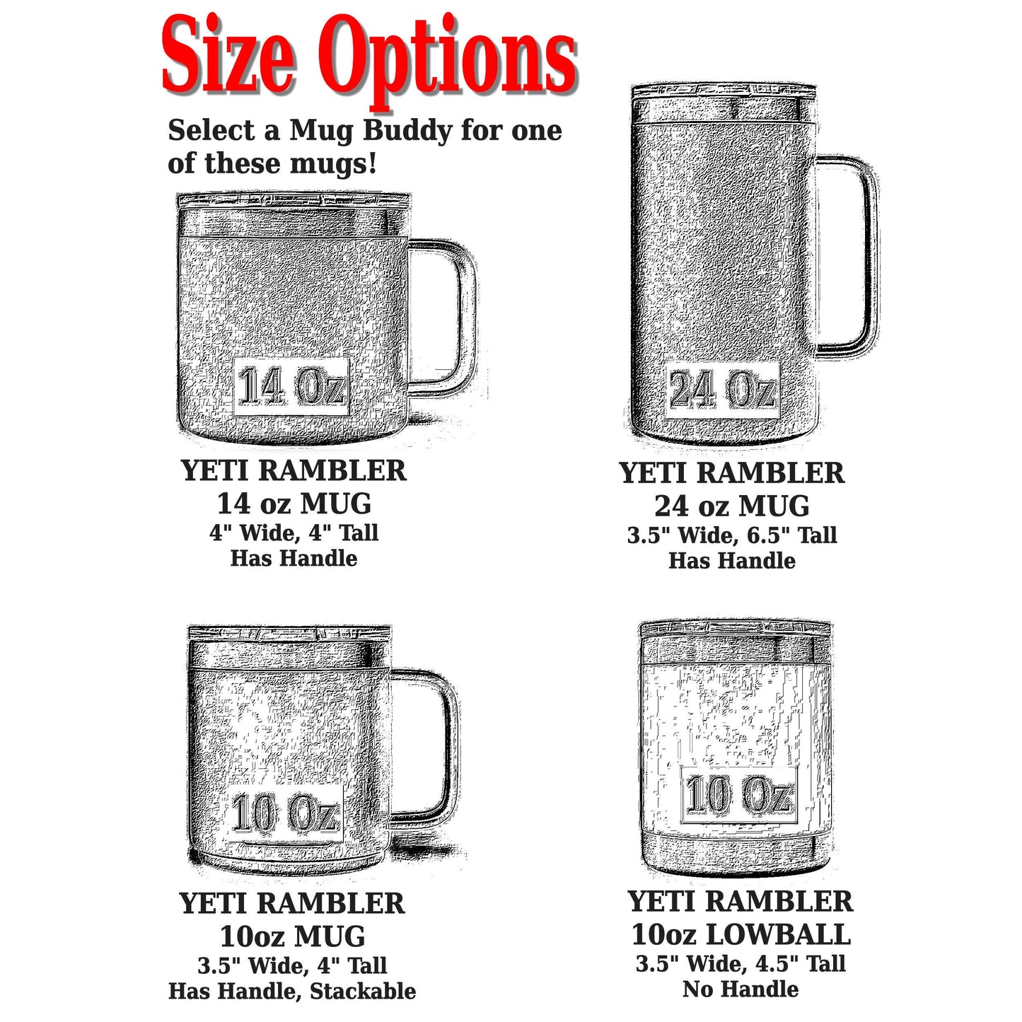 Mug Buddy - Car Cup Holder System, Fits Yeti 10, 14, or 24 oz Oversize Rambler Mugs
