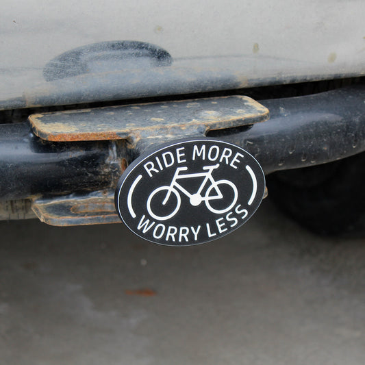 Ride More Worry Less | Bike Trailer Hitch Cover | Cycling