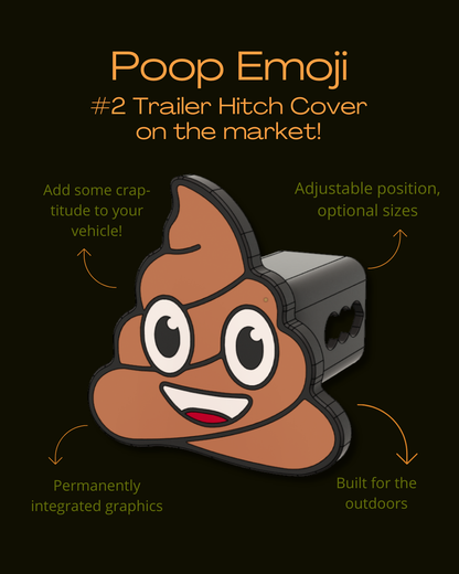 Poop Emoji Trailer Hitch Cover