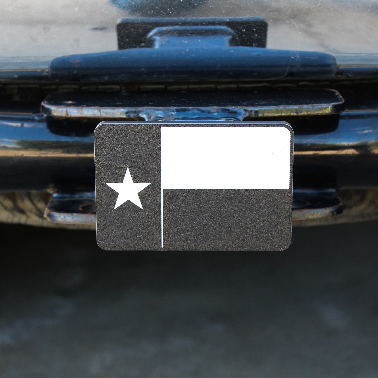 Texas Lone Star State Flag Trailer Hitch Cover | Black & White